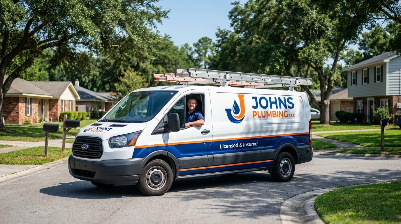 Johns Plumbing LLC service van in Pembroke Pines, FL
