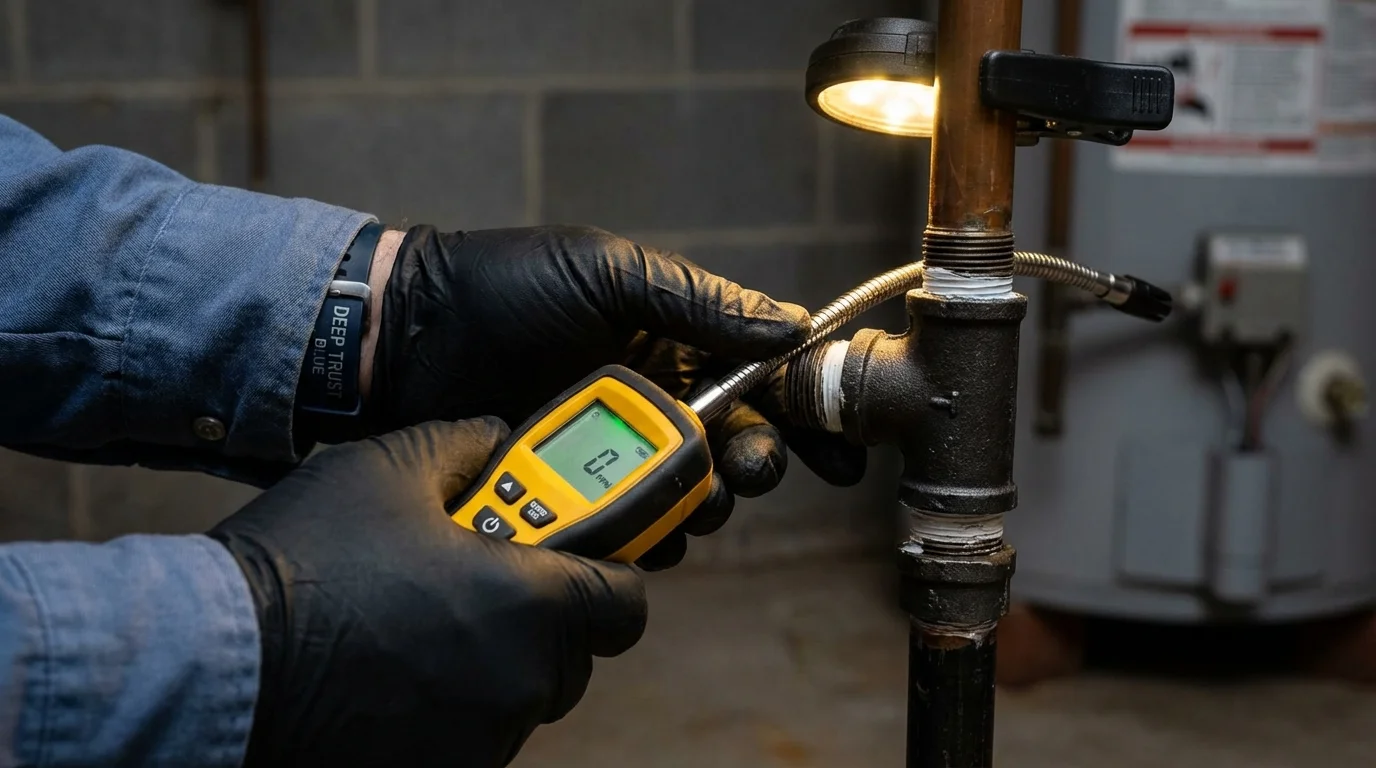 Gas leak detection with electronic sniffer by Johns Plumbing LLC in Pembroke Pines